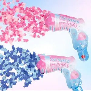 Gender Reveal Confetti Balloon Salute Gun for Party Supplies Pink or Blue Confetti - Perfect for Gender Reveal Parties, festive Decorations