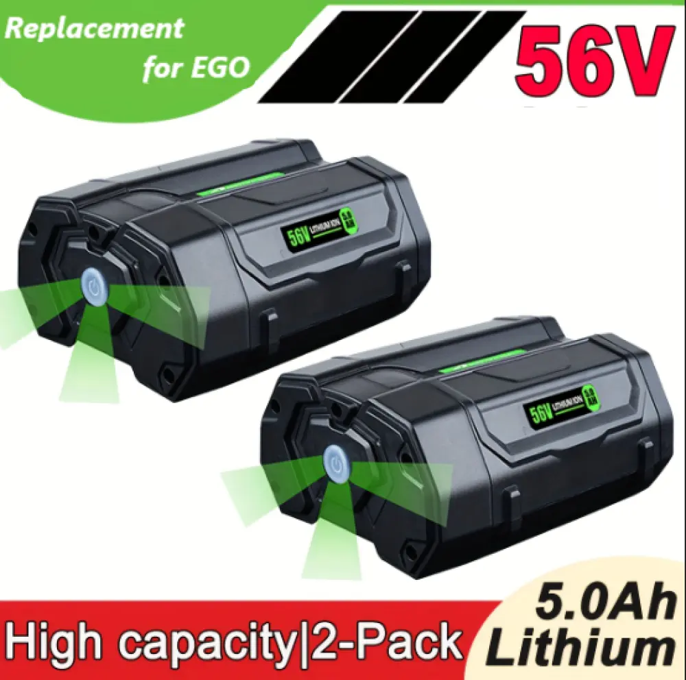 2-Pack 56V Max 5000mAh Li-ion Battery for EGO Power Tools - Compatible with EGL1828, BA5600T, BA1400, BA2800, BA4200 Charge Controllers & Home Improvement Accessories