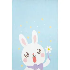 Aloisia Bunny Machine Washable Area Rug