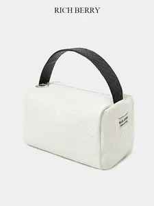 White  Small Bag with Black Handle and  Black Small Bag with White Handle Fashionable and Functional Storage Solution