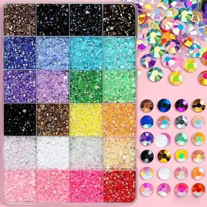 30000Pcs Resin Rhinestones for Crafting | 3mm Non Hotfix Flatback Gems Mixed Color | Bedazzling Crystals for DIY Crafts, Tumblers, Mugs, Shoes, Clothing, Fabric, Nail Art & Makeup