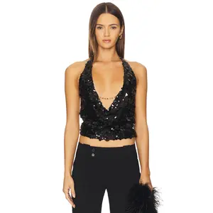 Tiger Mist Zana Top in Black Sequin