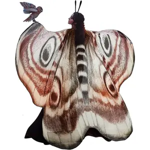 Halloween Moth Wings Costume Butterfly Shawl Moth Wing Cape Costume Accessory with Headband 72.83 x 50.39 Inch Womenswear Clothes