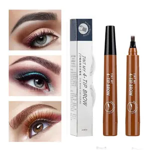 TINT MY 4-Tip Brow Four-Fork Water Eyebrow Pencil - Thick Pen Liquid Eyebrow Tint - Light Brown - 18g - 3 Year Shelf Life
