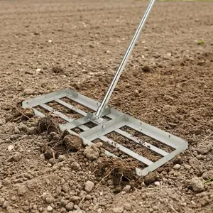 Heavy Duty Lawn Leveling Rake Drag Harrow, 48-72" Adjustable Width, 4FT Reinforced Chain, Tow Behind Grader for ATV UTV Tractor Mower, Ideal for Gravel Soil Yard Lawn Landscaping