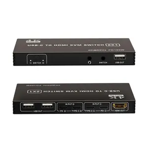 2-in-1 Thunderbolt switch suitable for sharing mouse, keyboard, and monitor with a laptop