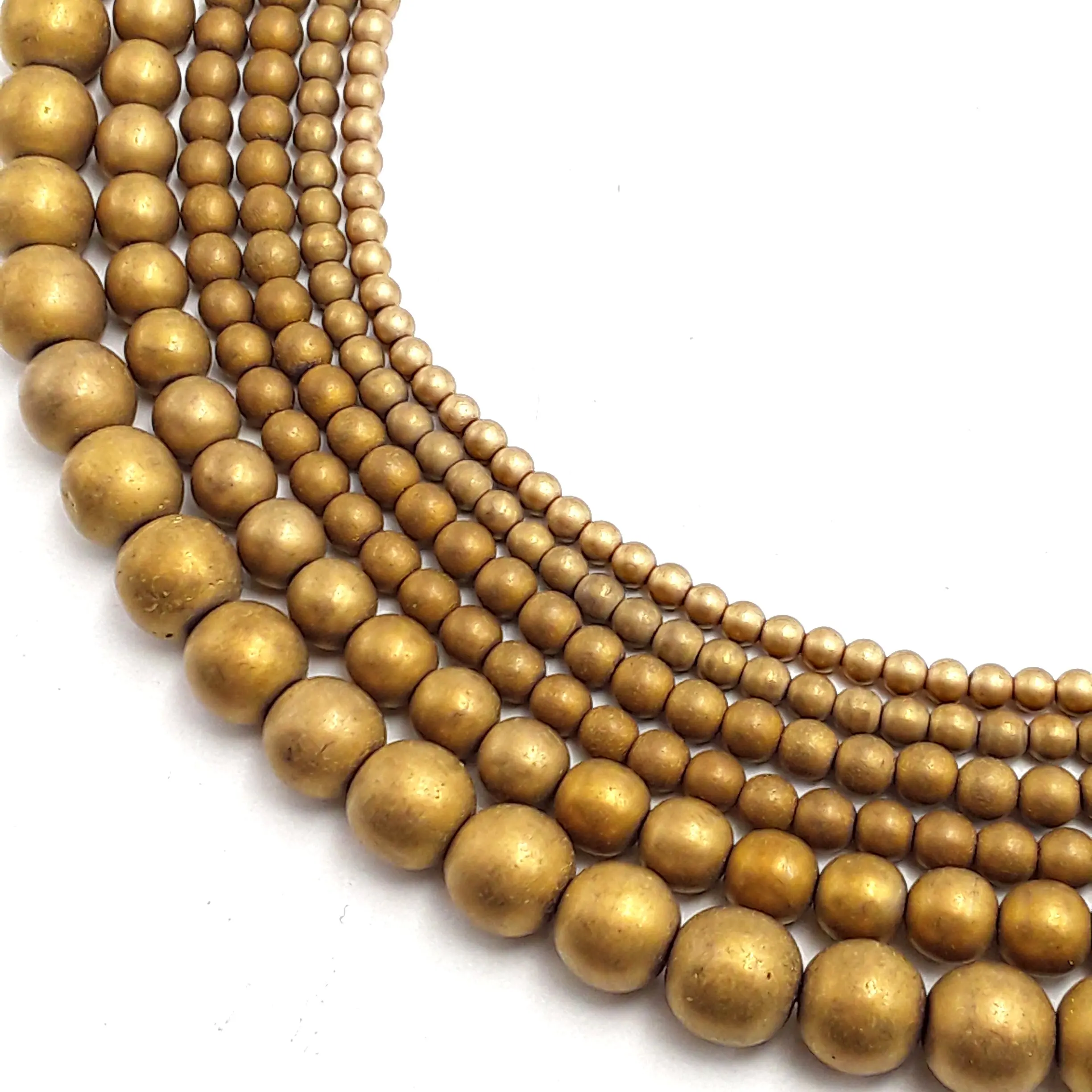 Gold Hematite Matte Round Beads Size 2mm 3mm 4mm 6mm 8mm 10mm 12mm 15.5" Strand