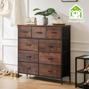 9 Drawer Storage Dresser - Tall Organizer Chest for Clothes, Perfect for Bedroom, Hallway, Living Room, Closet, and Dorms.