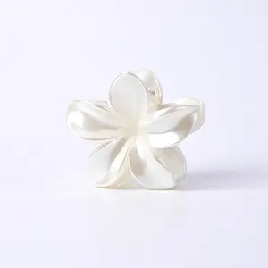 Plumeria Flower Hair Clip 12245 - Floral Hairpin for Women, Versatile Fashionable Accessory, Ideal for Seaside Vacations, Plastic Material, Baking Varnish Treatment