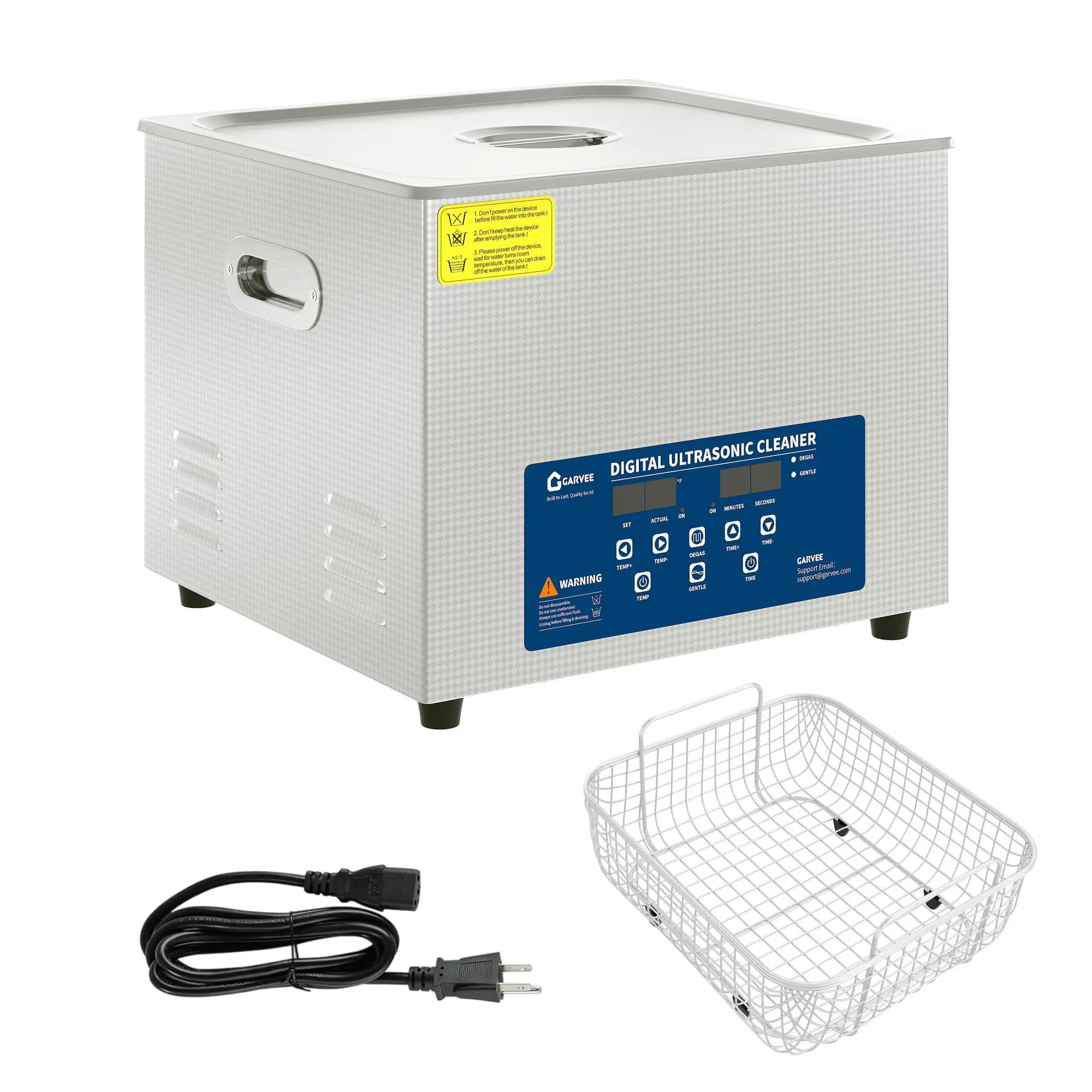 GARVEE 22L Ultrasonic Cleaner with Heated Function, Digital Timer & Stainless Steel Tank, Commercial Ultrasonic Cleaning Machine for Auto Parts, Industrial Components, Jewelry, Glasses