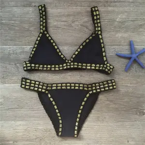 2025 Handmade Crochet Bikini Knitted Patchwork Swimsuit Set