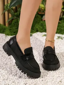 Women's New Velvet Loafers, Thick Sole, Slip-On Shoes, Casual & Office Wear, Comfortable Footwear for Daily Use