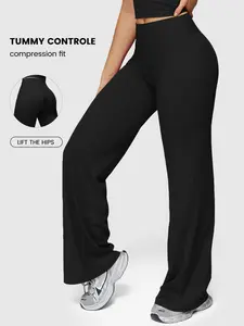 Women's High Waist Loose Straight Leg Yoga Pants, Shaping Hip Lifting, Elastic Quick Dry Fitness Long Pants, Women's Wide Leg Sports Tight Fit, Running Workout Pants