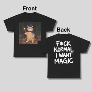 F*ck Normal I Want Magic Wizard Cat T-Shirt | Funny Magic Cat Meme Graphic Tee