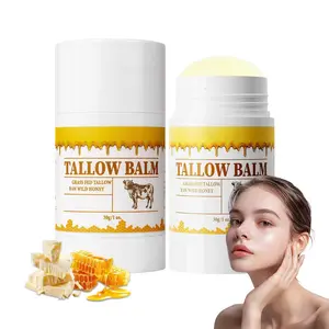 Tallow and Honey Balm Stick - Beef Tallow Moisturizing Stick with Vitamin E & Olive Oil for Dry Rough Skin - Fast Absorption, Soft Smooth Skin, Reduce Fine Lines and Wrinkles - 30g/1 oz body butter