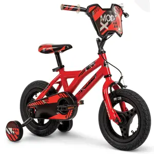 Huffy Mod X 12-Inch Steel Frame Small Kids' Bike for Ages 3-5, Red - Removable Training Wheels, Front & Coaster Brakes, Small Kids' Bikes