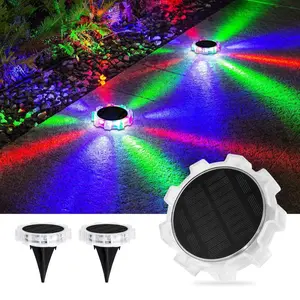 Solar Ground Lights Waterproof, 4 Modes LED Outdoor Landscape Lighting for Yard, Wall, Deck, Garden, Pathway(RGB)