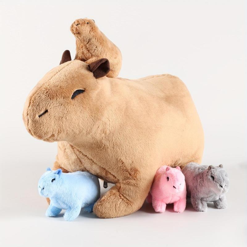 Capybara Plush Toy, 1 Set Cute Capybara Stuffed Animal, Soft & Comfy Plush Toy, Birthday & Holiday Gift for Boys & Girls