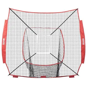 7x7 ft Portable Baseball Softball Practice Net for Hitting, Batting, Catching & Pitching with Strike Zone