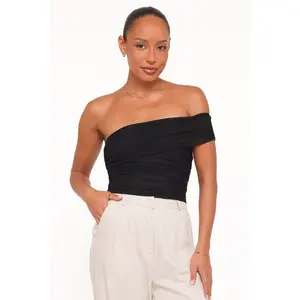 Zachary One Shoulder Top - Black