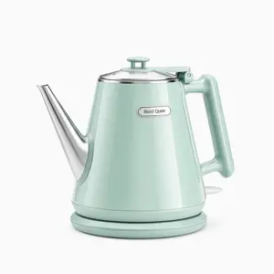 Hazel Quinn Electric Kettle - 1L/34oz Small Tea Kettle, 800W Fast Boil, All 304 Stainless Steel Interior, Double Wall for Cool Touch and Thermal,  Mint Green