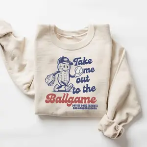 Take Me Out To The Ballgame Sweatshirt, Baseball Game Day Sweatshirt, Vintage Sports Fan T-Shirt, Summer Baseball Sweatshirt