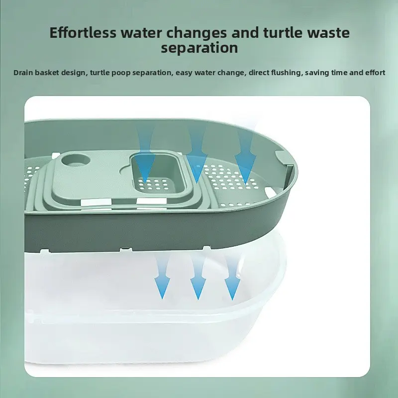 Turtle Tank for Home Use with Basking Platform Breeding Tank Ecological Tank Villa Plastic Turtle Basin Small Fish Tank Turtle Tank for Home Use with Basking Platform Breeding Tank Ecological Tank Villa Plastic Turtle Basin Small Fish Tank