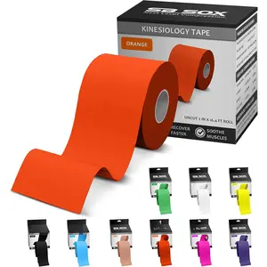 Original Cotton Kinesiology Tape Roll - Best Latex Free Athletic Tape for Muscles/Joints - Waterproof, Stretchy, and Gentle on Skin (16ft)