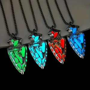 5 Fashion Birthstone Viking Triangle Shield Necklaces for Men