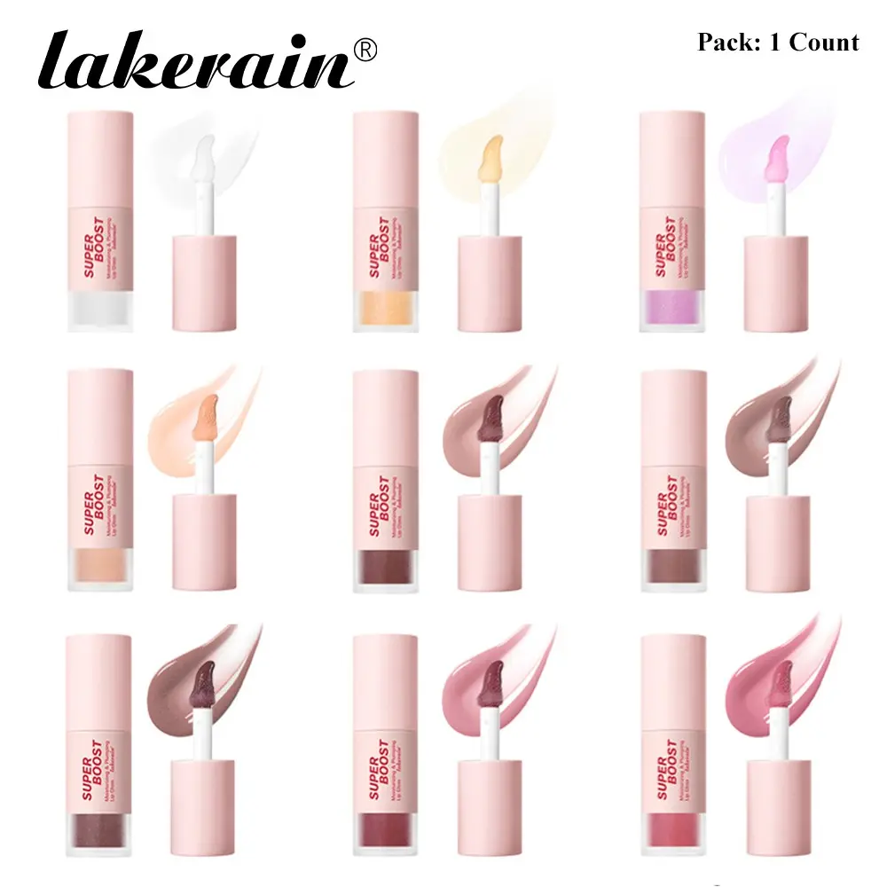 lakerain 1 Count Super Boost Moisturizing, Hydrating & Plumping Liquid Lip Gloss, Lip Products Makeup, High-Shine Mirror Lip Lacquer, Lightweight & Non-Sticky, 9 Shades Available, Glossy & Shimmer Finish, Must-Have Makeup Essential