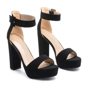 Women's  apricot suede High Heel Platform Pump Sandals Summer Flatform Walking Shoes