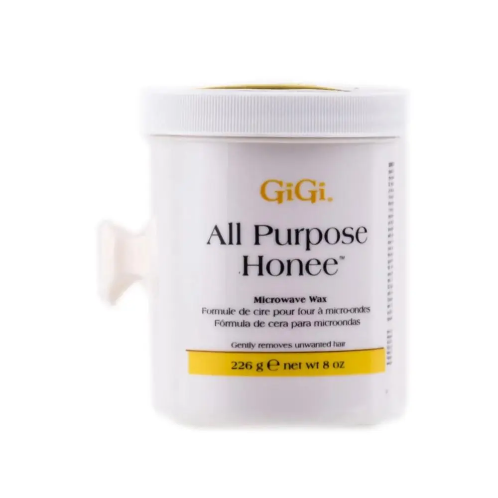 GiGi All Purpose Honee Microwave Wax, Natural Beeswax Formula for Gentle Hair Removal, Leaves Skin Smooth, 8 oz
