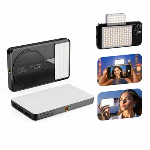 Aopatu Magnetic Selfie Light，160 LED Dual Side Selfie Light Compatible with iPhone Magsafe, 3 Lighting Adjustment Modes, Portable Rechargeable Light,for Makeup, Live Streaming, Video，Selfies, Photography,  Video Recording