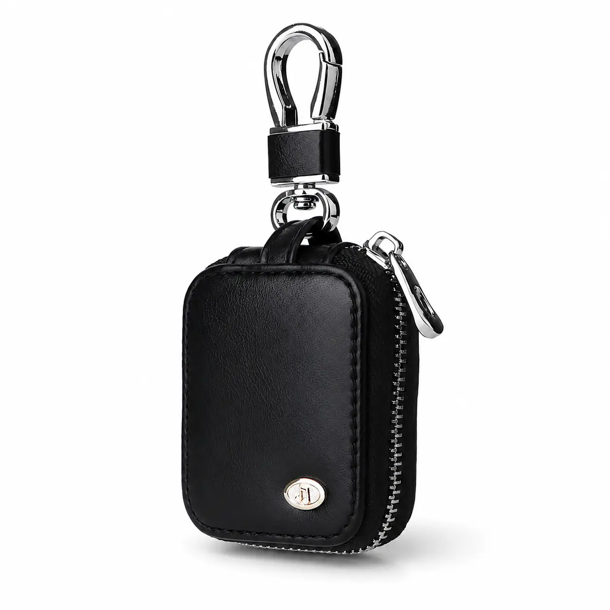 Mini Leather Keychain Wallet for Men & Women, Small Zipper Coin Purse with Clip Hook, Compact Card Holder Bag Charm for Keys, Backpack, Handbag & Travel Essentials