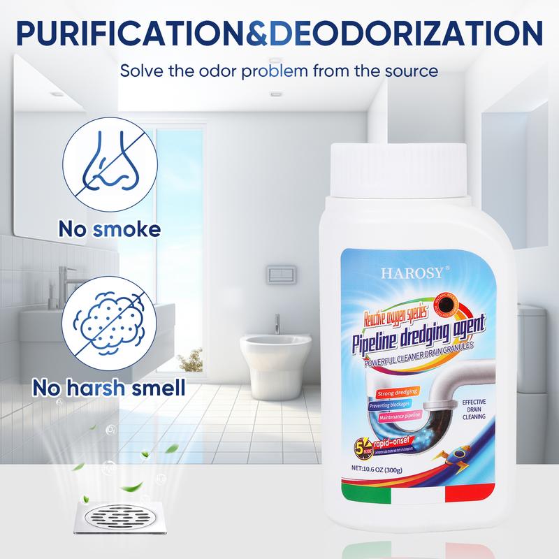Pipeline Dredging Agent, Drain Clog Remover, Kitchen Unblocker, Pipe Unclogger, Sink And Drain Cleaner Powder, Powerful Solution for Kitchen, Bathroom, Toilet & Sink
