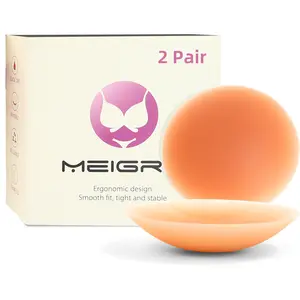Nipple Covers For Women, Ultra-Thin Reusabl Silicone Pasties Sticky Bra With Travel Box, 2 Pairs/3.15in Womenswear
