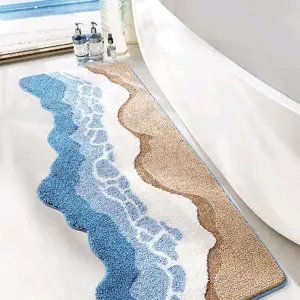 Wave Pattern Microfiber Bath Mat