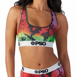 PSD Womens Infrared Snake Racerback Sports Bra - Comfortable, Breathable, Ultra-light Fabric