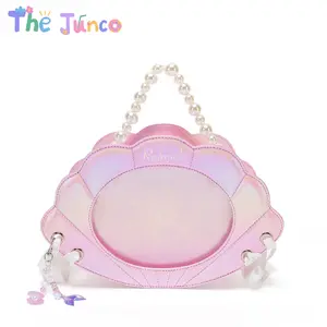 The Junco Love and Deep Space Rafayel Seashell Treasure 3-Way Ita Bag | Y2K Rainbow Sparkle Laser Gradient Shell Crossbody | Pearl Handle Mermaidcore Merch Bag | Oval Clear Window Display for Daily & Events