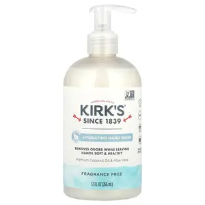 Kirk's Hydrating Hand Wash, Fragrance Free, 12 fl oz (355 ml)