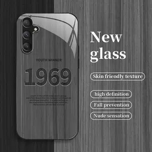 Suitable for [Galaxy S23 Fe] Personality, simple, light luxury, wood grain era glass mobile phone case, affordable, anti-fall and anti-fingerprint 995