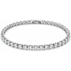Tennis Bracelets for Women Stainless Steel 4mm AAAAA Cubic Zirconia Classic Tennis Bracelet Sparkly CZ Bracelet with Fold Over Clasp, Size 6.5/7/7.5/8 Inch Romantic Valentines Day Jewelry