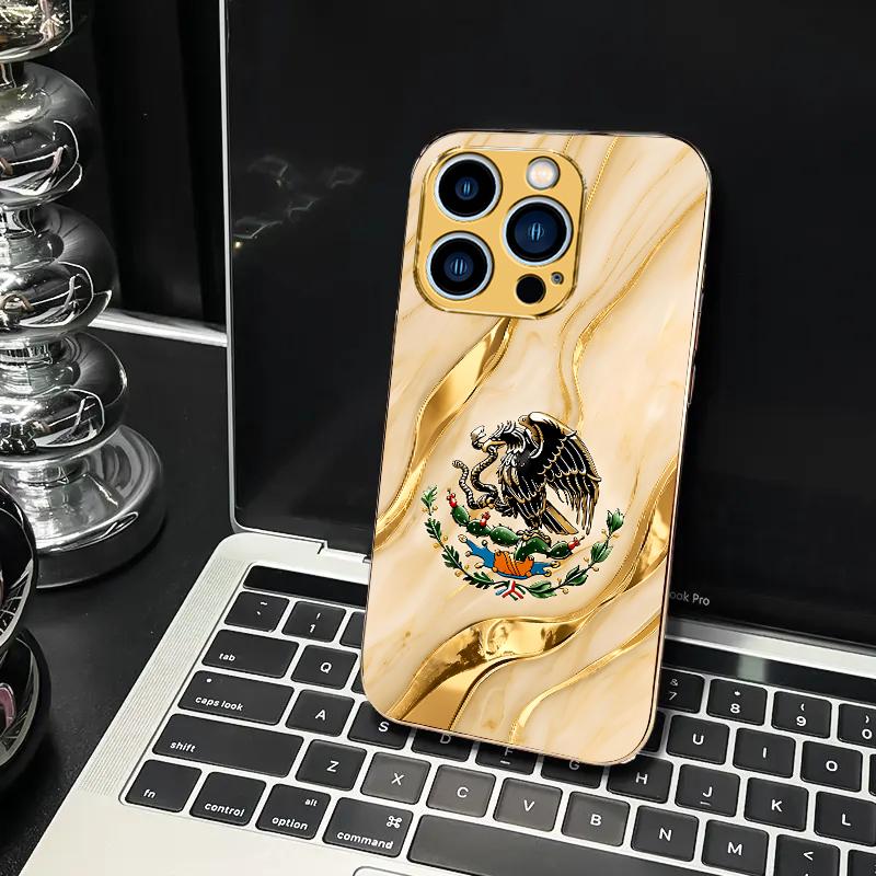 Suitable for [iPhone 14 Pro Max] high-end phone case🥰,Gold Marble Eagle,Golden Stone Texture Eagle Pattern Cover Shockproof Protective Durable Simple Daily Case For Everyone 952
