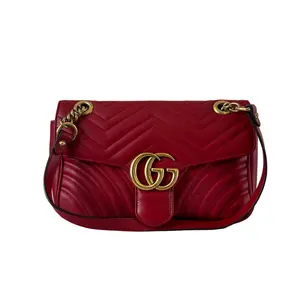 Pre-owned GUCCI GG Calfskin Crossbody Bag Red 43825117