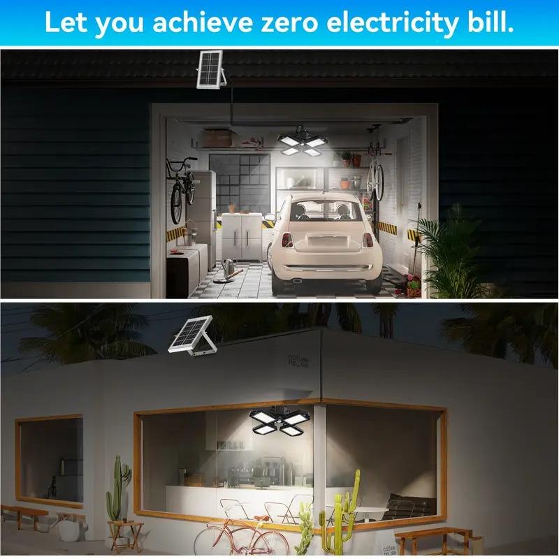 Solar Pendant Lights Indoor Led Outdoor Lighting 4 Mode Lighting Solar Powered Shed Lamp for Garage Garden Motion SensorLight