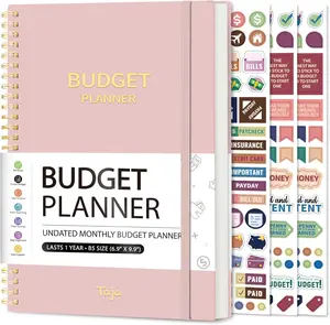 Budget Planner - Monthly Expense tracker notebook undated bill organizer finance planner 2025-2026 account book to manage finances pink 6.9 x 9.9 inches