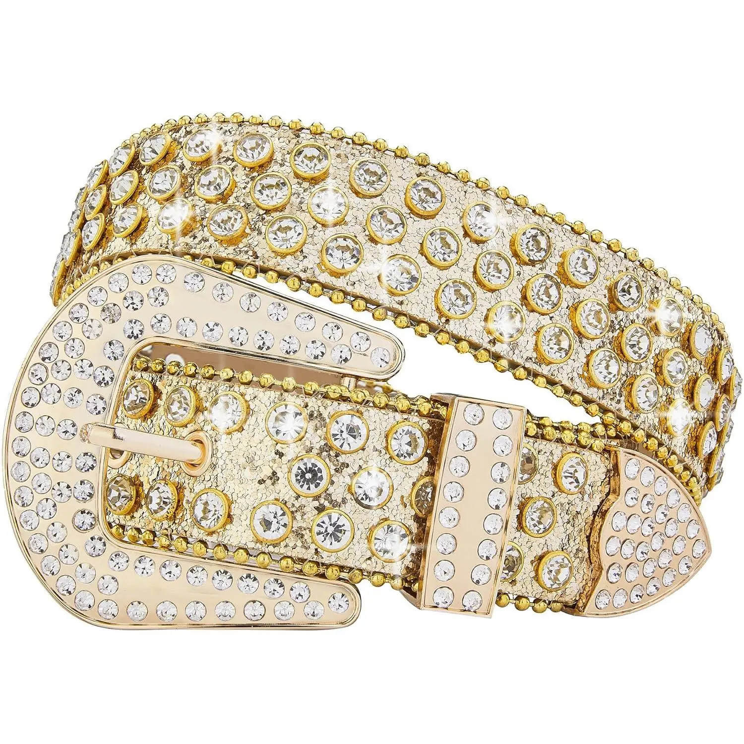 Studded Rhinestone Belts For Men Women Luxury BB Belt Y2K 