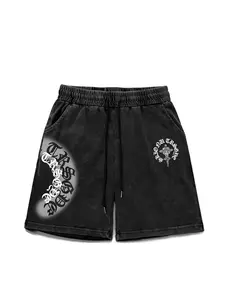 Men's Summer Fashion Shorts, Vintage Washed Tie-Dye Cross-Neck Design, Casual Sports Pants for Men, Trendy New Arrival, Casual Fashionable Shorts