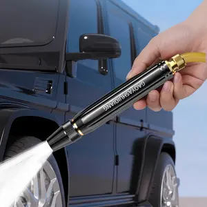 Adjustable Range Hose Nozzle Multi Purpose Water Nozzle High Pressure Car Wash Flushing Sprinkler Garden Hose Tap Water Booster Nozzle(B)