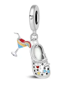 New Original Designed Silver Color Plated Charm Popular Exquisite Life and Travel the World Passport Airplane Collection Charm Pendant Ball Suitable for Bracelets Making Kits DIY Women Special Chioce Jewelry Gift Ladies Daily Wear Decoration Anniversary